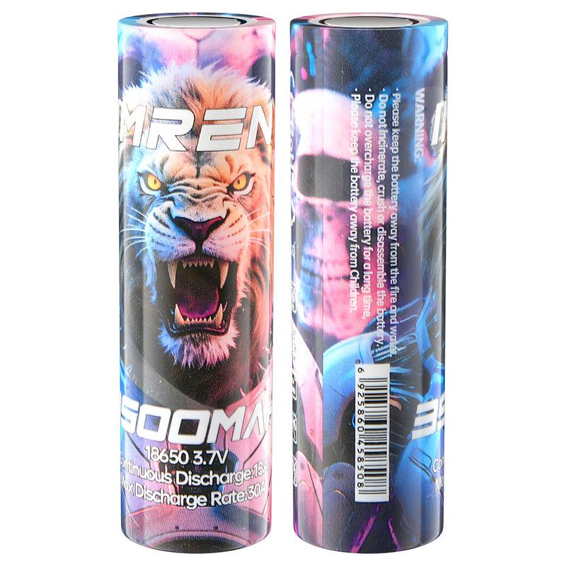 IMREN 18650 3500mAh 30A 3.7Volt High Drain Rechargeable Battery (2 Batteries/Pack) Lion Version