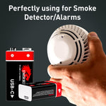 IMREN 9V battery Rechargeable Lithium Batteires, 3600mWh with USB-C Charging Cable for Electronics (4 Pack)