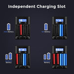 IMREN B4 Battery Charger for NiMH/NiCD 1.5V AAA Lithium Battery with Type-C and LCD Display