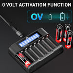 IMREN B4 Battery Charger for NiMH/NiCD 1.5V AAA Lithium Battery with Type-C and LCD Display