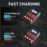 IMREN B4 Battery Charger for NiMH/NiCD 1.5V AAA Lithium Battery with Type-C and LCD Display