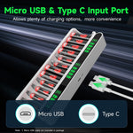 IMREN C90 Battery Charger (12 Slots) for NiMH/NiCD 1.5V AAA  Lithium Battery with Type-C and LCD Display