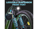 IMREN Sports Fat Tyire Electric e-Bike with Steering Damper (Forest Green) - IMRENBATTERIES.COM