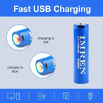 IMREN 18650 3.7V 3000mAh Rechargeable Lithium Battery with Micro-USB Port - IMRENBATTERIES.COM