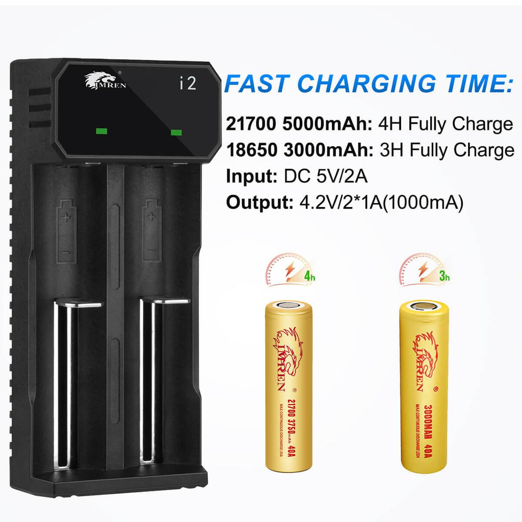 IMREN Chargeur De Piles AA AAA 8 Slots - Chargeur Rapide USB-C Avec Écran LCD Pour Batteries Rechargeables NiMH NiCD Lithium