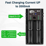 IMREN USB AAA Lithium NiMH 18650 Battery Charger (2Bay) - IMRENBATTERIES.COM