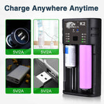 IMREN USB AAA Lithium NiMH 18650 Battery Charger (2Bay) - IMRENBATTERIES.COM