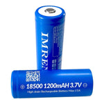 IMREN 18500 1200mAh 3.7V Lithium Rechargeable Battery(4PCS/Pack) - IMRENBATTERIES.COM