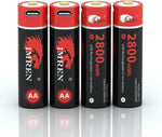IMREN Lithium 1.5V 2800mWh Rechargeable AA Battery with Micro USB Cable - IMRENBATTERIES.COM