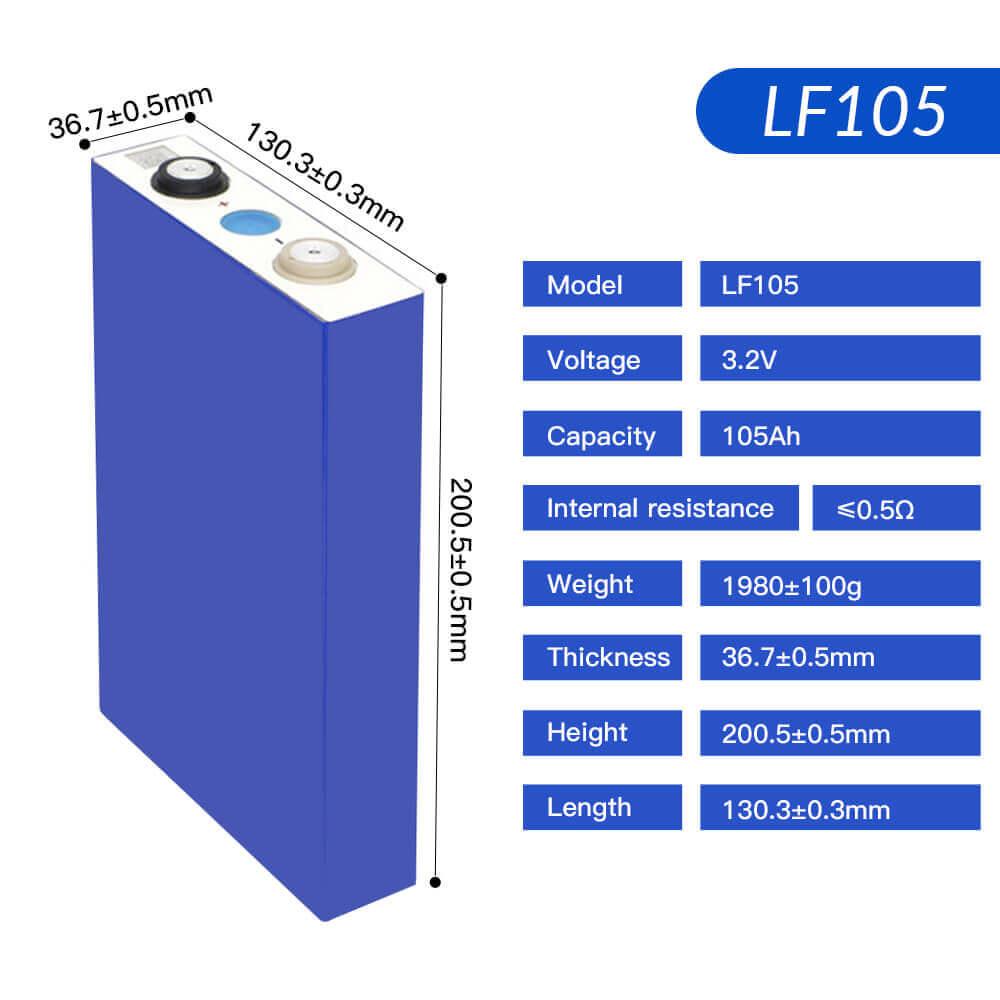 EVE-rechargeable-LF105-100Ah3.2V-LiFePO4-Prismatic-Battery-LFP-Cell-(16PCS)-size