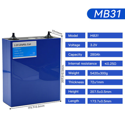 Exencell MB31 314Ah Li-ion LiFePO4 Battery Cells (4PCS)