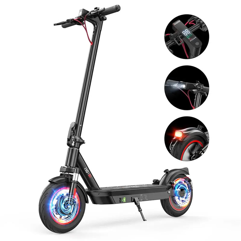 iScooter i10 Electric Scooter, 650W Motor, 36V 15Ah, 10-inch Pneumatic Tire, 40km/h Max Speed, 45km Max Range, ‎Front and Rear Suspension, Electronic Brake & Disc Brake