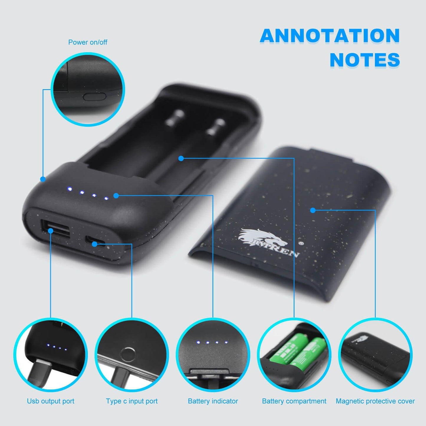 Handheld 2 Ports Universal Battery Charger Potable Mobile Power Bank - IMRENBATTERIES.COM