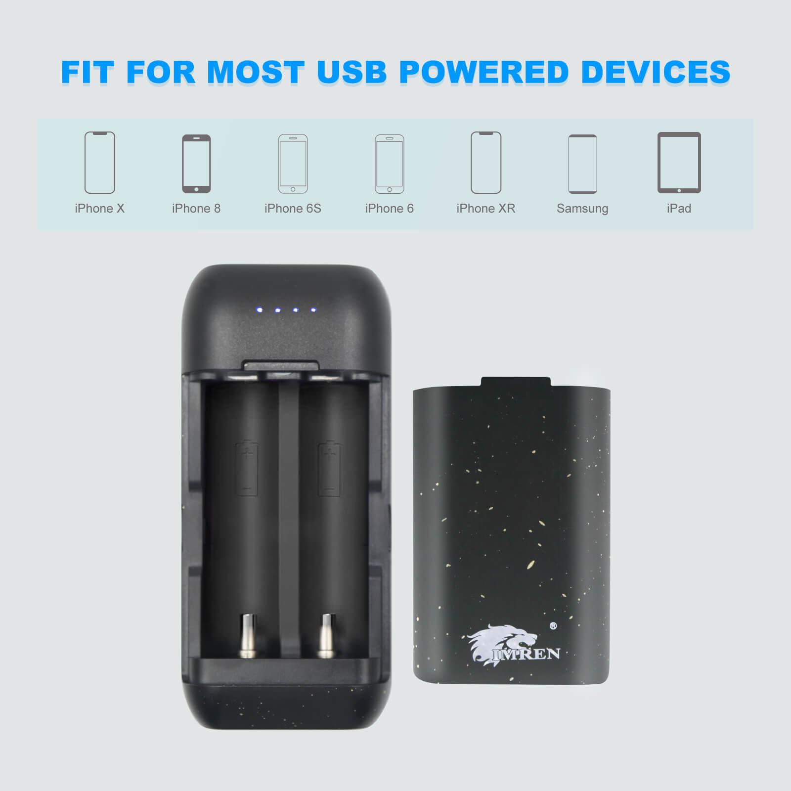 Handheld 2 Ports Universal Battery Charger Potable Mobile Power Bank - IMRENBATTERIES.COM