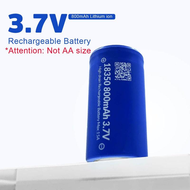 IMREN 3.7V 18350 800mAh Rechargeable Lithium Battery (4 Batteries/Pack)