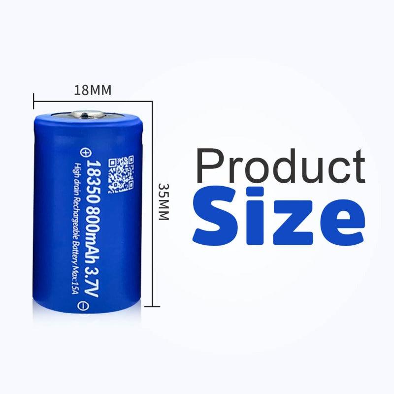 Imren 3.7V 18350 800mAh Rechargeable Lithium Battery (4 Batteries/Pack) Imren 3.7V 18350 800mAh Rechargeable Lithium Battery (4 Batteries/Pack)