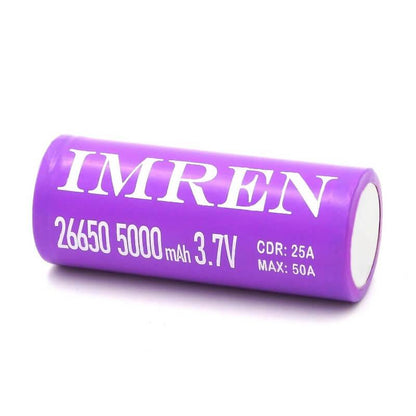 IMREN-26650-5000mAh-50A-Purple-Lithium-Rechargeable-Battery-for-flashlights
