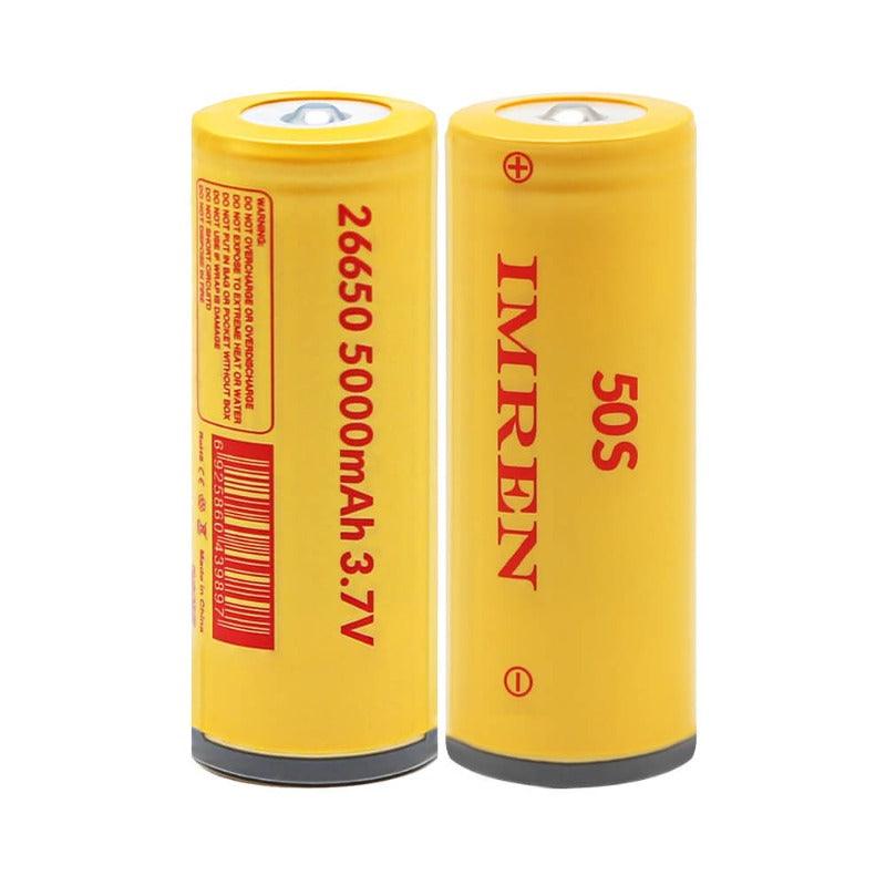 IMREN 50S 26650 5000mAh 50A Rechargeable Lithium Battery (2PCS/Pack)