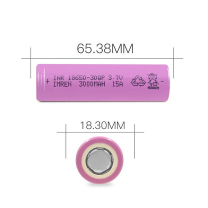 IMREN-30QP-3000mAh-15A-3.7V-Size-Details
