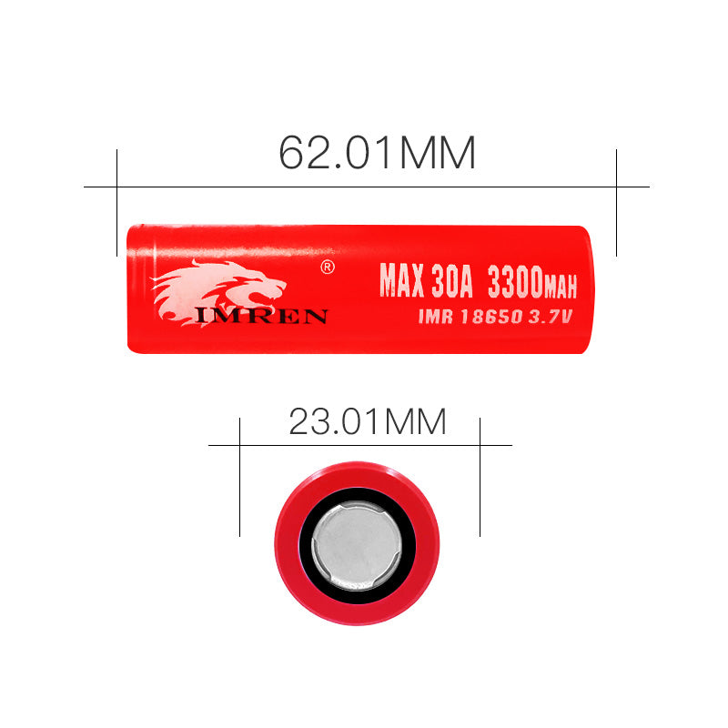 IMREN 18650 3300mAh 30A Rechargeable Lithium Battery  (2PCS/Pack)