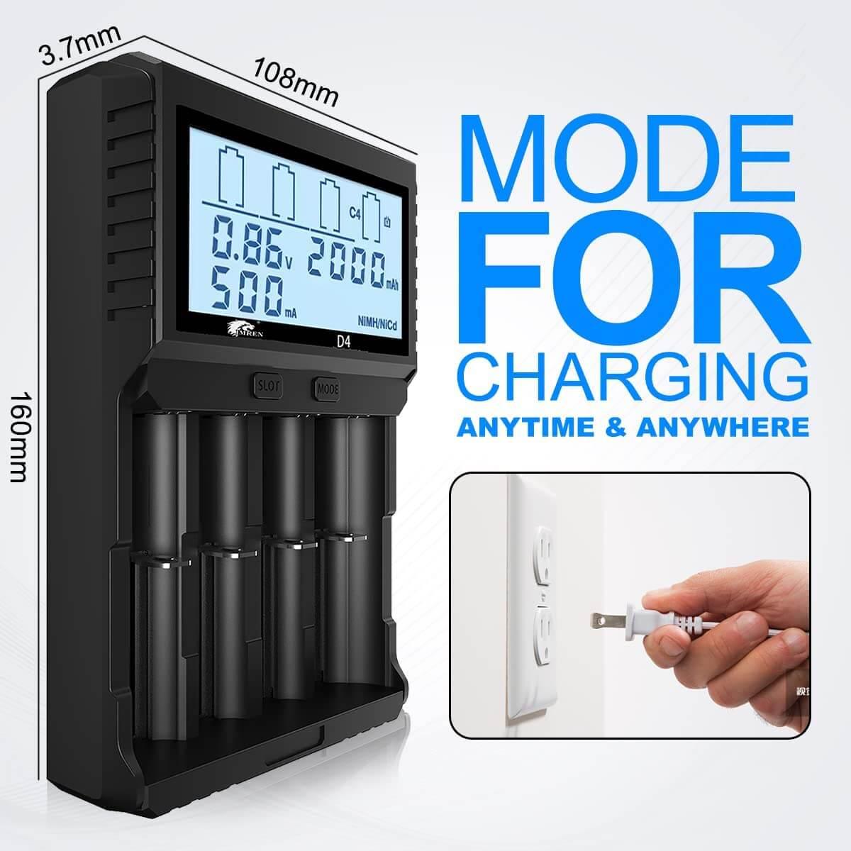 IMREN USB QC Smart 18650 21700 Battery Charger - IMRENBATTERIES.COM