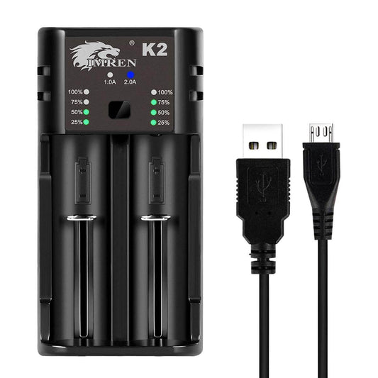 IMREN USB AAA Lithium NiMH 18650 Battery Charger (2Bay) - IMRENBATTERIES.COM