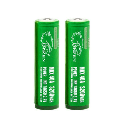 IMREN186503200mAhMax40ARechargeableBatteryPointyTop2FrontView