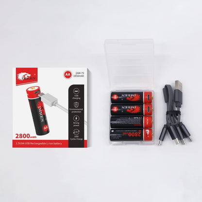 IMREN Lithium 1.5V 2800mWh Rechargeable AA Battery with Micro USB Cable - IMRENBATTERIES.COM