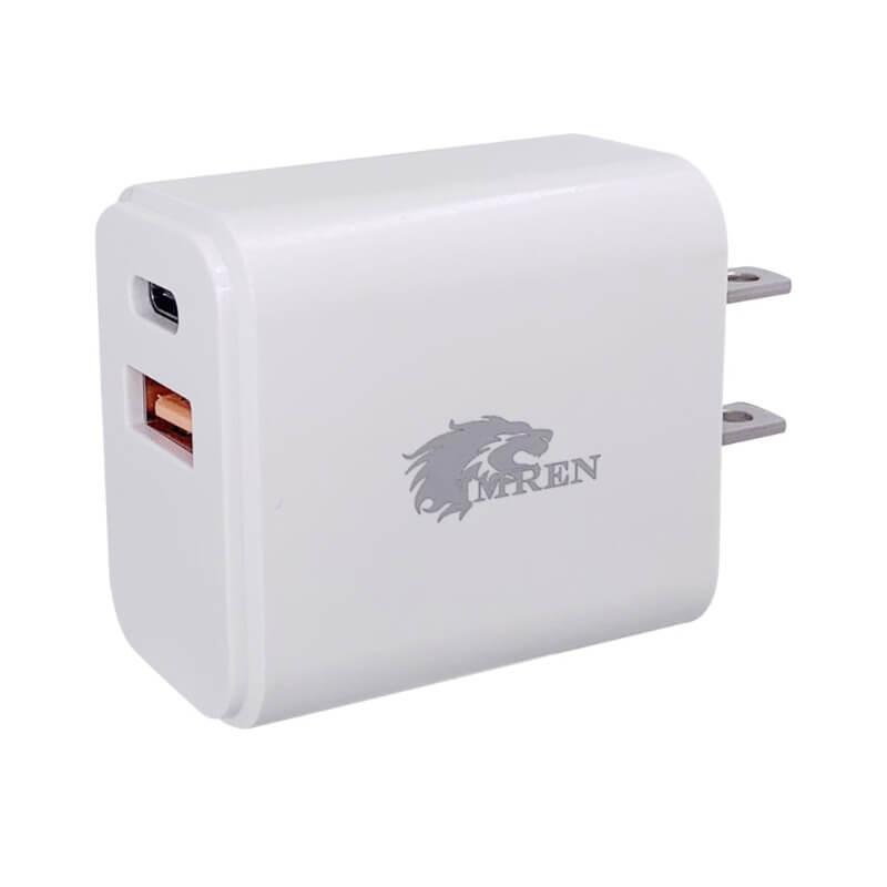 adapter recharge lithium battery flashlight IMREN PD 20W USB-C Dual Port Adapter Charger (2Pcs/Pack)